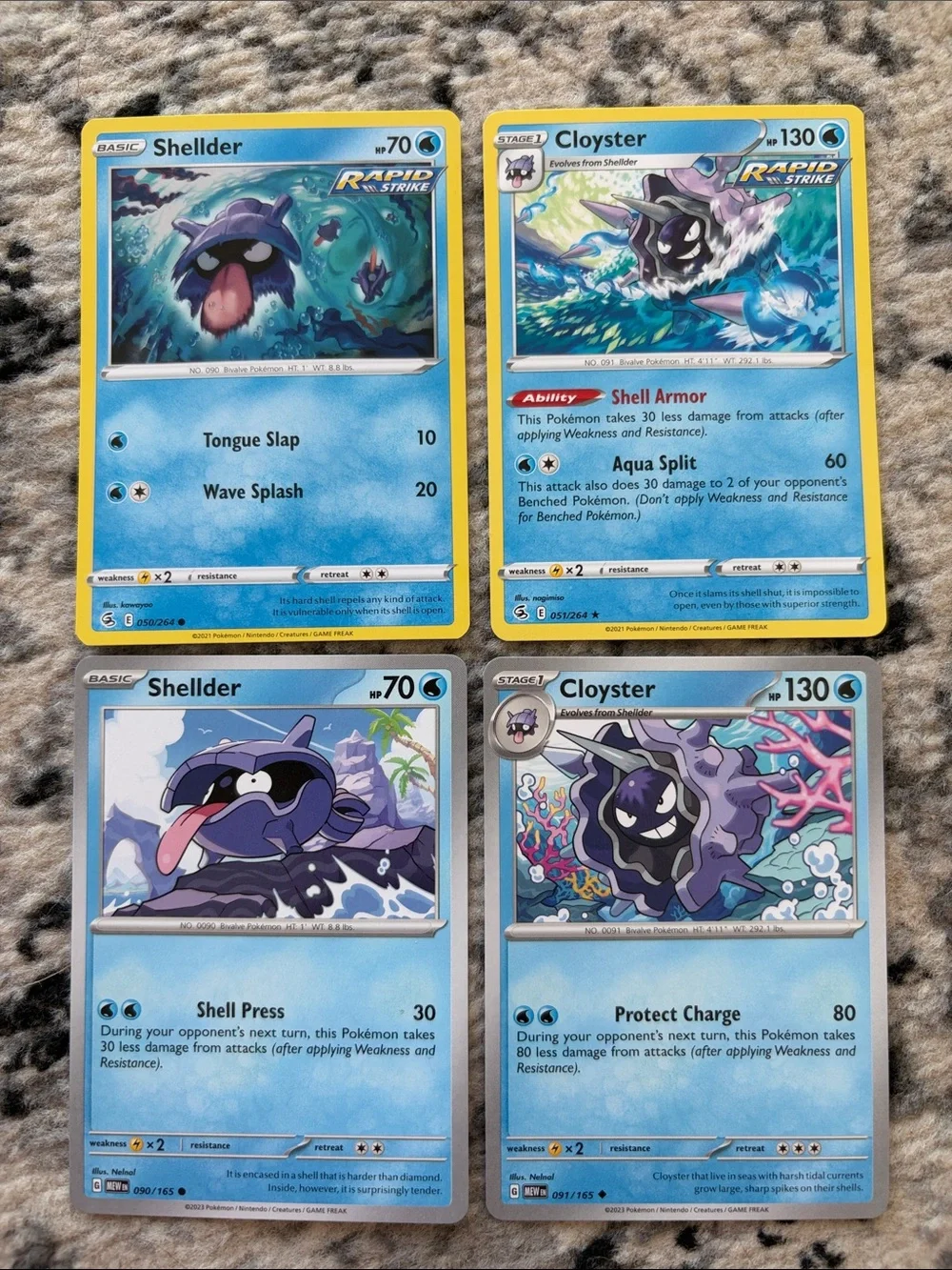 Shellder & Cloyster Evolution Line Lot | Fusion Strike + Pokémon 151 | ✨5/$25✨